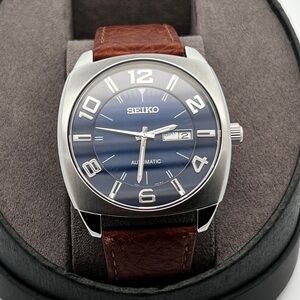 Men's Automatic Recraft Brown Leather Strap Watch SNKN37